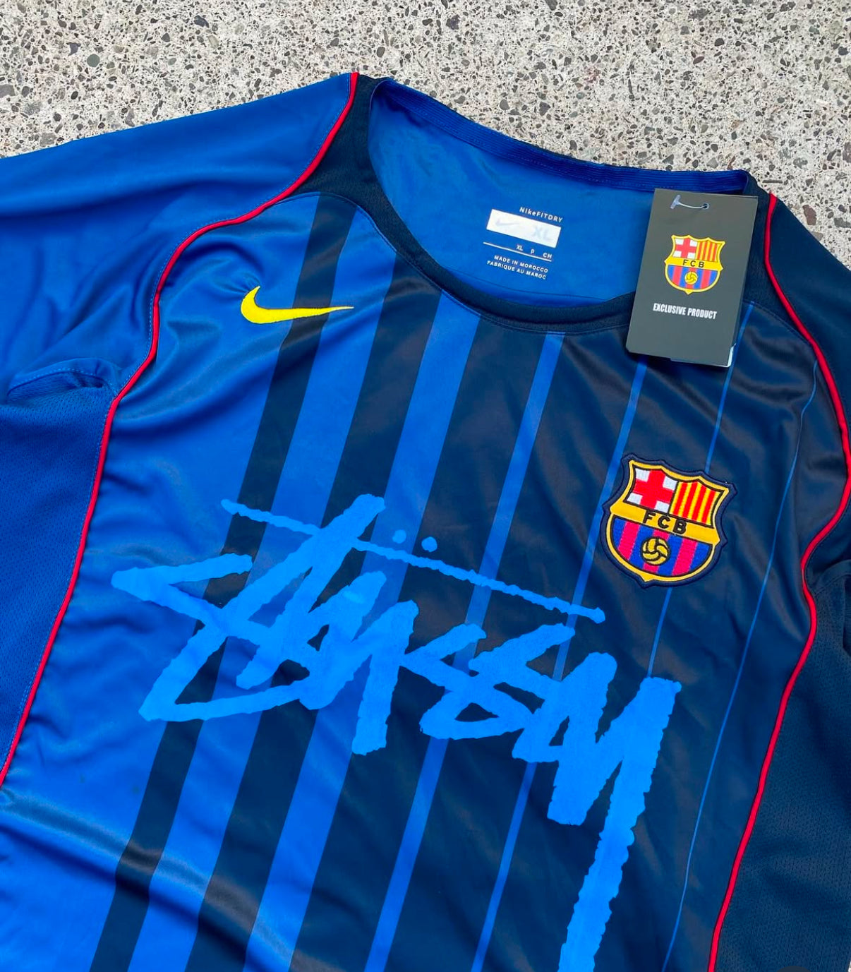 fc barcelona stussy shirt limited edition