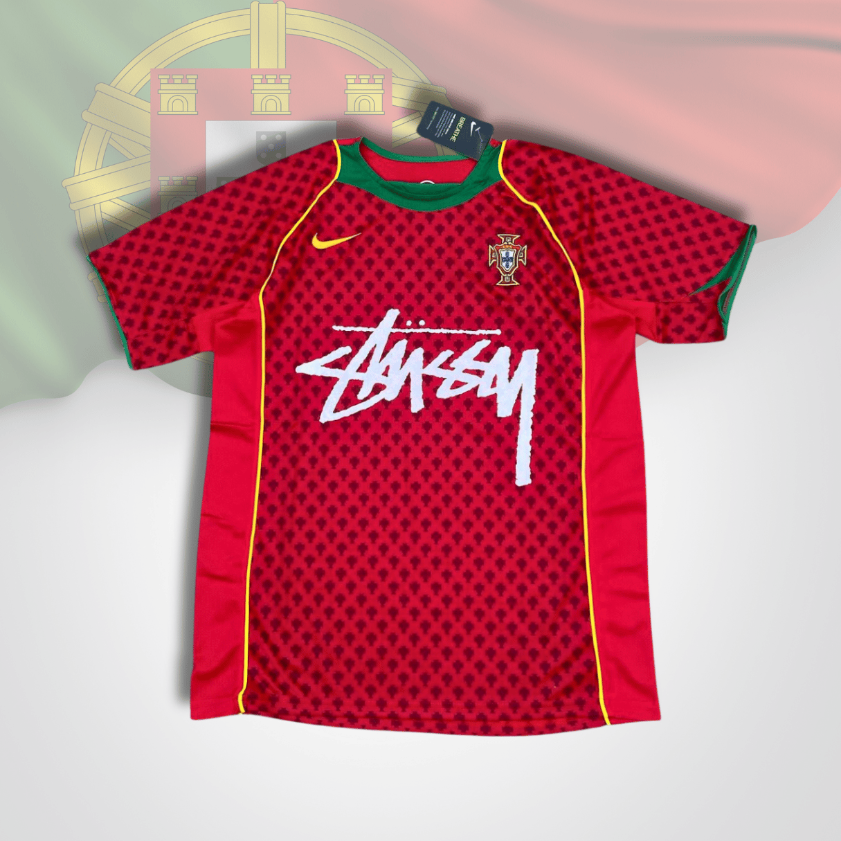 retro 2010 portugal stussy shirt