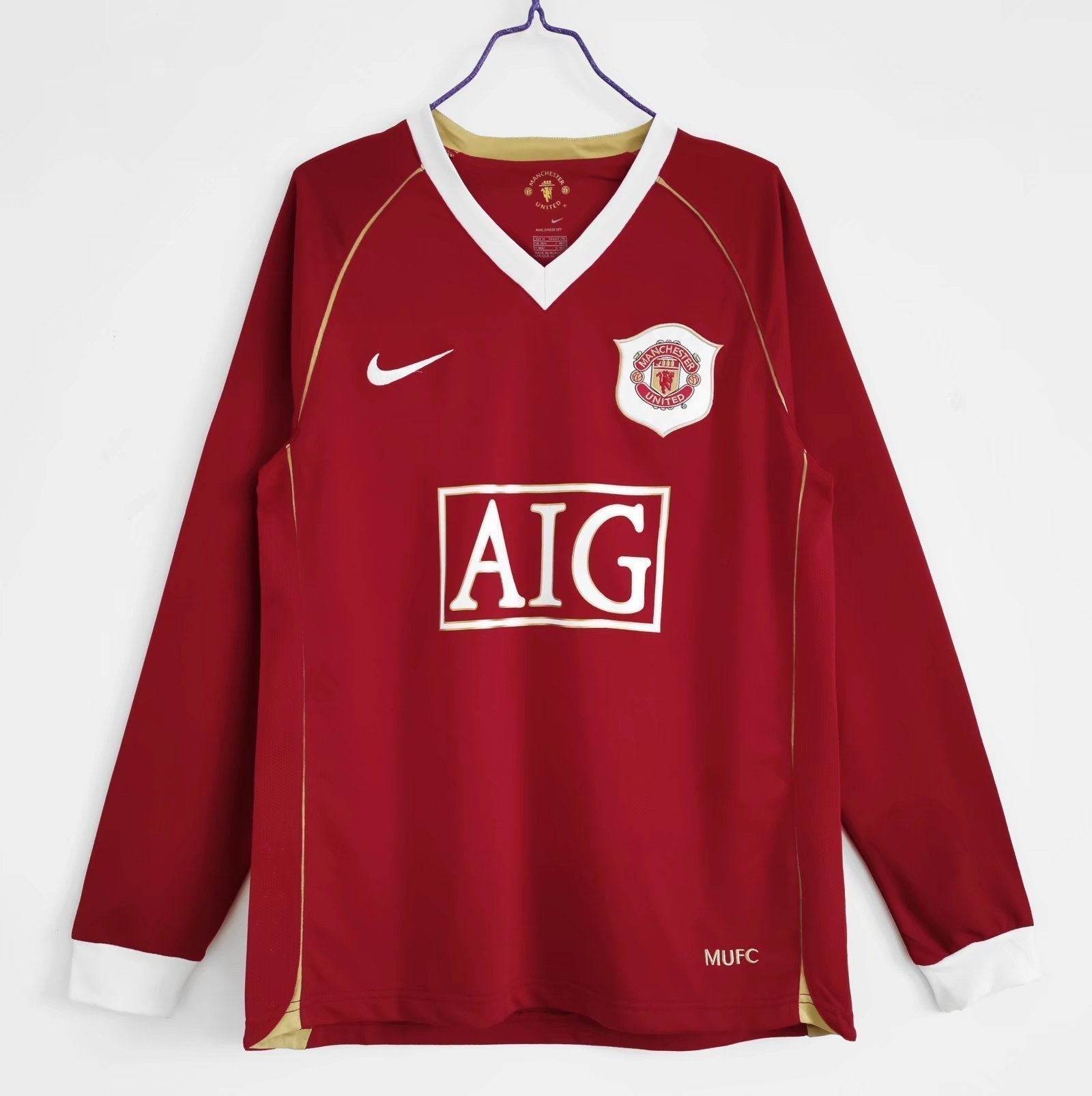 manchester united retro Shirt 2006 2007 long sleeve home